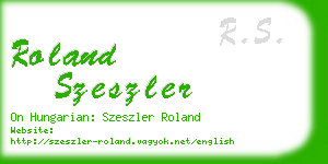 roland szeszler business card